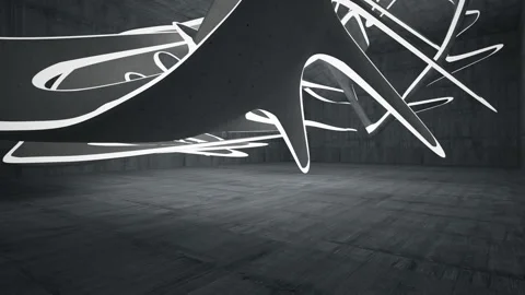 Empty dark abstract concrete room interior. Architectural background. Stock Footage 90175872