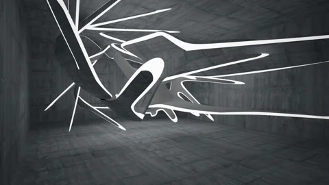 Empty dark abstract concrete room interior. Architectural background. Stock Footage 90175951