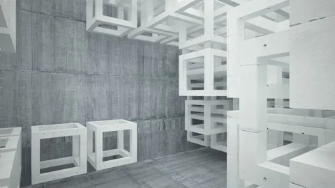 Empty dark abstract concrete room interior. Architectural background.  Video stock 90339891