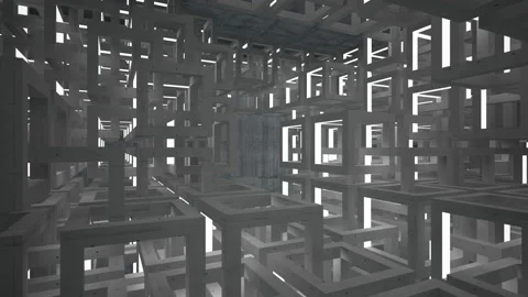 Empty dark abstract concrete room interior. Architectural background.  Video stock 90345156