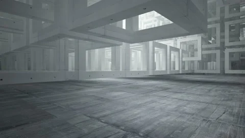Empty dark abstract concrete room interior. Architectural background.  Video stock 90345320