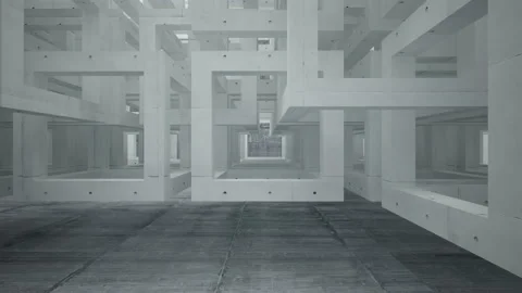 Empty dark abstract concrete room interior. Architectural background.  Stock-Footage 90345330