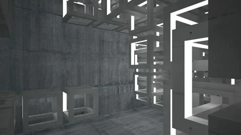 Empty dark abstract concrete room interior. Architectural background.  Stock-Footage 90347779