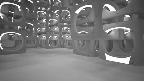 Empty dark abstract concrete room interior. Architectural background. Video stock 90521497
