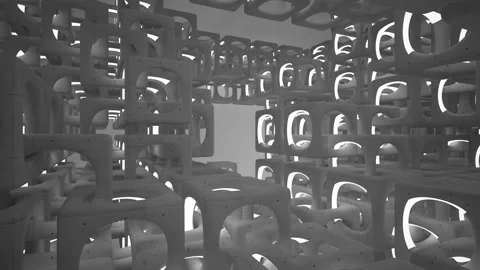 Empty dark abstract concrete room interior. Architectural background. Video stock 90521553