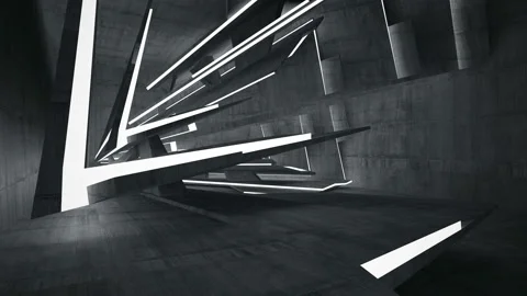 Empty dark abstract concrete room interior. Architectural background. Video stock 90661540