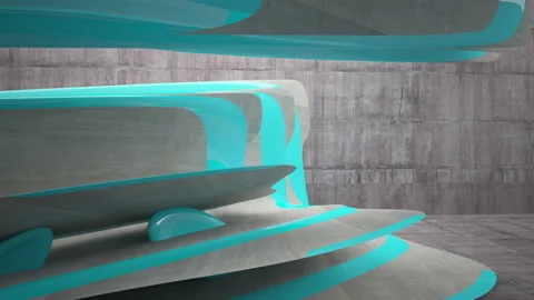 Empty dark abstract concrete room interior. Architectural background. Video stock 90691676