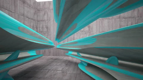 Empty dark abstract concrete room interior. Architectural background. Video stock 90691809