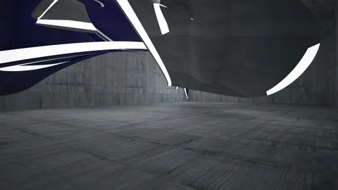 Empty dark abstract concrete room interior. Architectural background. Stock Footage 90781227