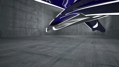 Empty dark abstract concrete room interior. Architectural background. Stock Footage 90781314