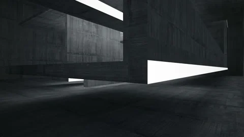 Empty dark abstract concrete room interior. Architectural background. Stock Footage 92407093
