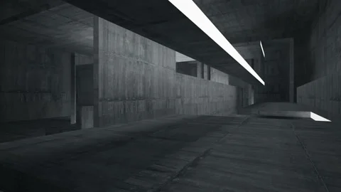 Empty dark abstract concrete room interior. Architectural background. Stock Footage 92407335