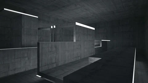 Empty dark abstract concrete room interior. Architectural background. Stock Footage 92407343