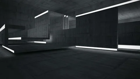 Empty dark abstract concrete room interior. Architectural background. Stock Footage 92452835