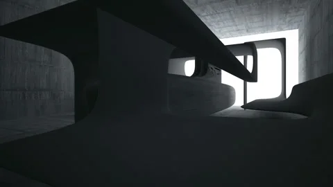 Empty dark abstract concrete room interior. Architectural background.  Stock Footage 93339100