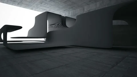 Empty dark abstract concrete room interior. Architectural background.  Stock Footage 93339401