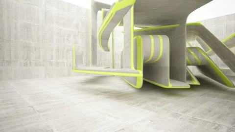 Empty dark abstract concrete room interior. Architectural background. Stock Footage 93965460
