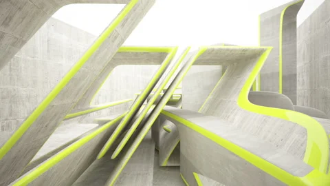 Empty dark abstract concrete room interior. Architectural background. Stock Footage 93965722