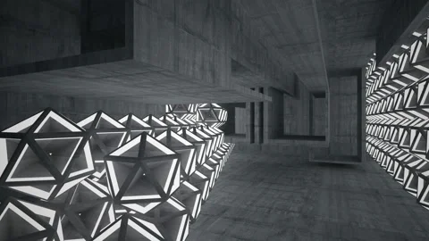 Empty dark abstract concrete room interior. Architectural background. Stock Footage 93994044