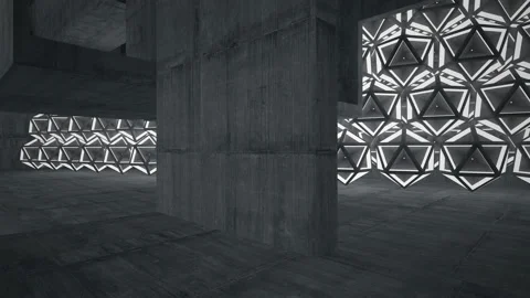 Empty dark abstract concrete room interior. Architectural background. Stock Footage 93994167