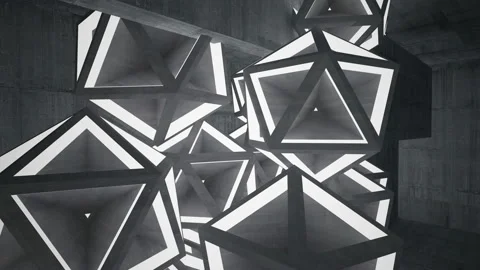 Empty dark abstract concrete room interior. Architectural background. Stock Footage 93994171