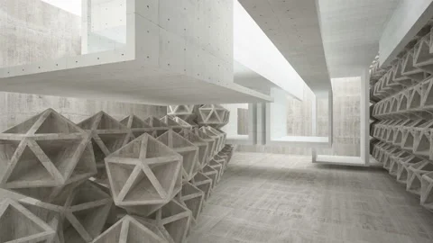 Empty dark abstract concrete room interior. Architectural background. Stock Footage 94015696