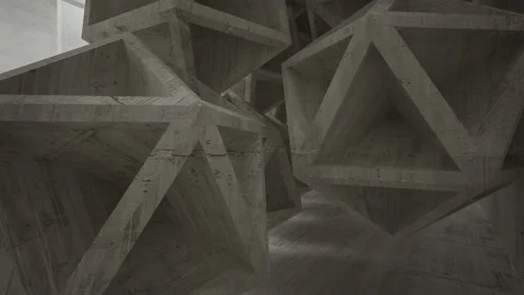 Empty dark abstract concrete room interior. Architectural background. Stock Footage 94015772