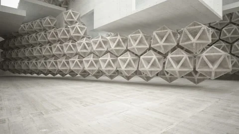 Empty dark abstract concrete room interior. Architectural background. Stock Footage 94015887