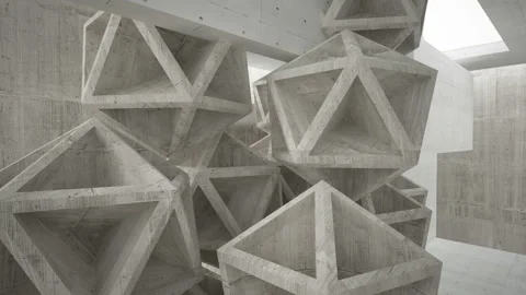 Empty dark abstract concrete room interior. Architectural background. Stock Footage 94015908