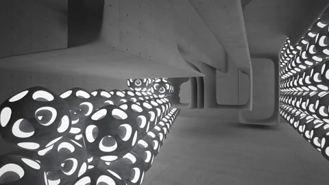 Empty dark abstract concrete room interior. Architectural background. Stock Footage 96071763