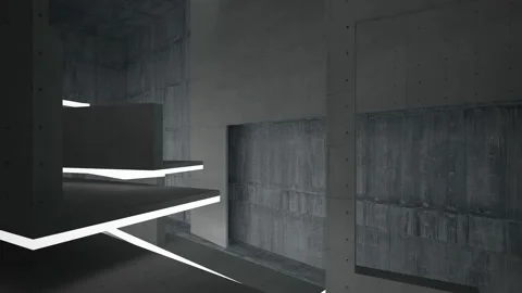 Empty dark abstract concrete room interior. Architectural background.  Stock Footage 96481286