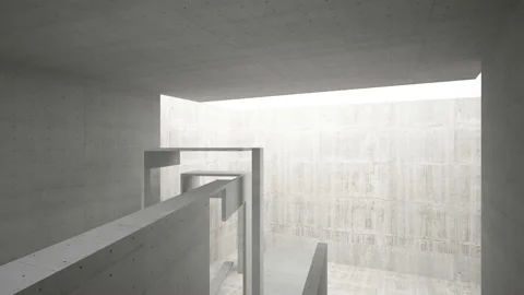 Empty dark abstract concrete room interior. Architectural background.  Stock Footage 96493808