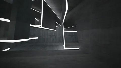 Empty dark abstract concrete room interior. Architectural background.  Stock Footage 100609615