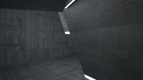 Empty dark abstract concrete room interior. Architectural background.  Stock Footage 100609985