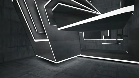 Empty dark abstract concrete room interior. Architectural background.  Stock Footage 100610026