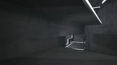 Empty dark abstract concrete room interior. Architectural background.  Stock Footage 100610174