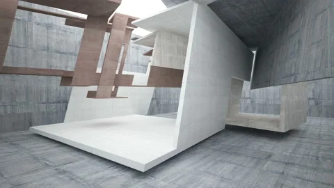 Empty dark abstract concrete room interior. Architectural background.  Stock Footage 100611932