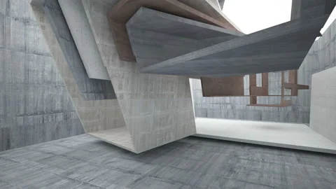 Empty dark abstract concrete room interior. Architectural background.  Stock Footage 100612373