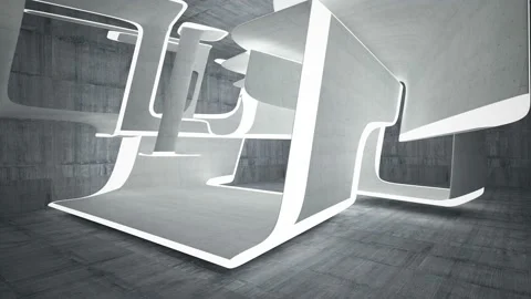 Empty dark abstract concrete room interior. Architectural background.  Stock Footage 100617096