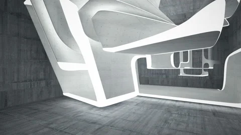 Empty dark abstract concrete room interior. Architectural background.  Stock Footage 100617701