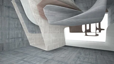 Empty dark abstract concrete room interior. Architectural background.  Stock Footage 100622366