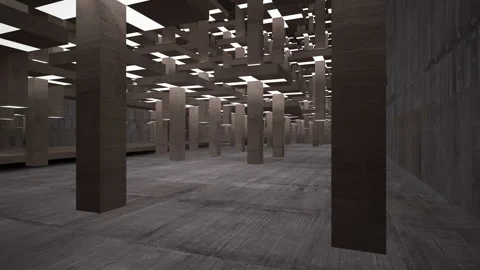 Empty dark abstract concrete room interior. Architectural background.  Stock Footage 100713273