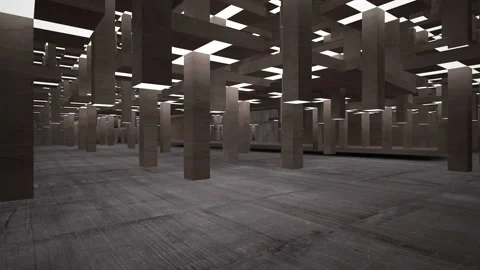 Empty dark abstract concrete room interior. Architectural background.  Stock Footage 100713287