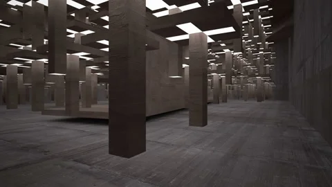 Empty dark abstract concrete room interior. Architectural background.  Stock Footage 100713304