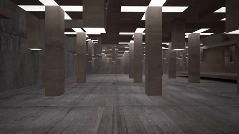 Empty dark abstract concrete room interior. Architectural background.  Stock Footage 100713325