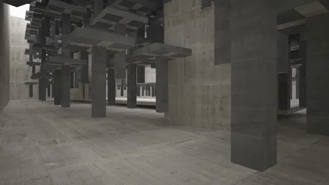 Empty dark abstract concrete room interior. Architectural background.  Stock Footage 100717569