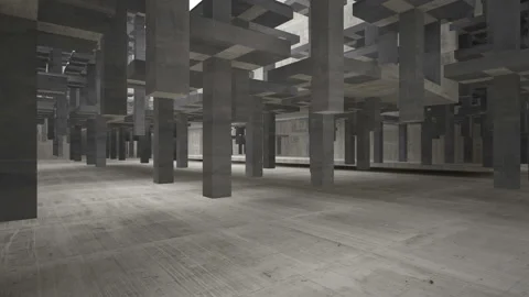 Empty dark abstract concrete room interior. Architectural background.  Stock Footage 100717745