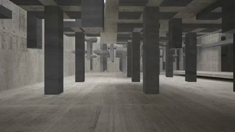 Empty dark abstract concrete room interior. Architectural background.  Stock Footage 100717848