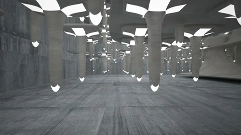 Empty dark abstract concrete room interior. Architectural background.  Stock Footage 100725469