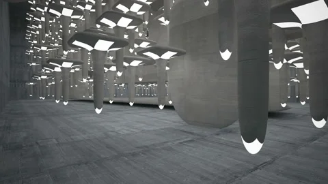 Empty dark abstract concrete room interior. Architectural background.  Stock Footage 100725601